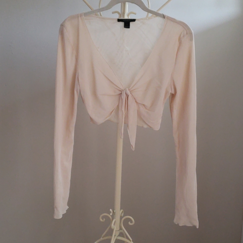 Express tan sheer mesh topper sz M